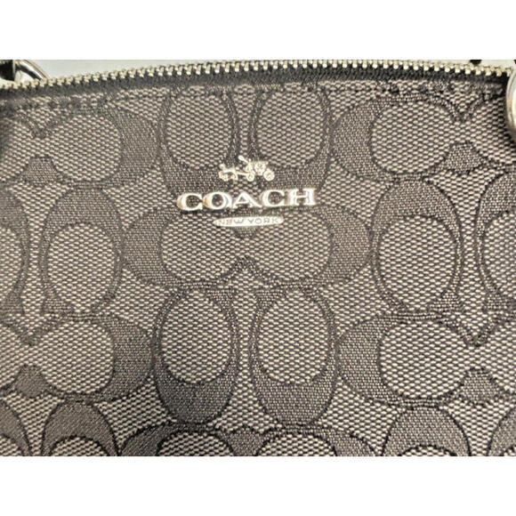 Coach Signature Small Kelsey Satchel Purse Handbag Crossbody Black Gray NWT - Picture 3 of 9